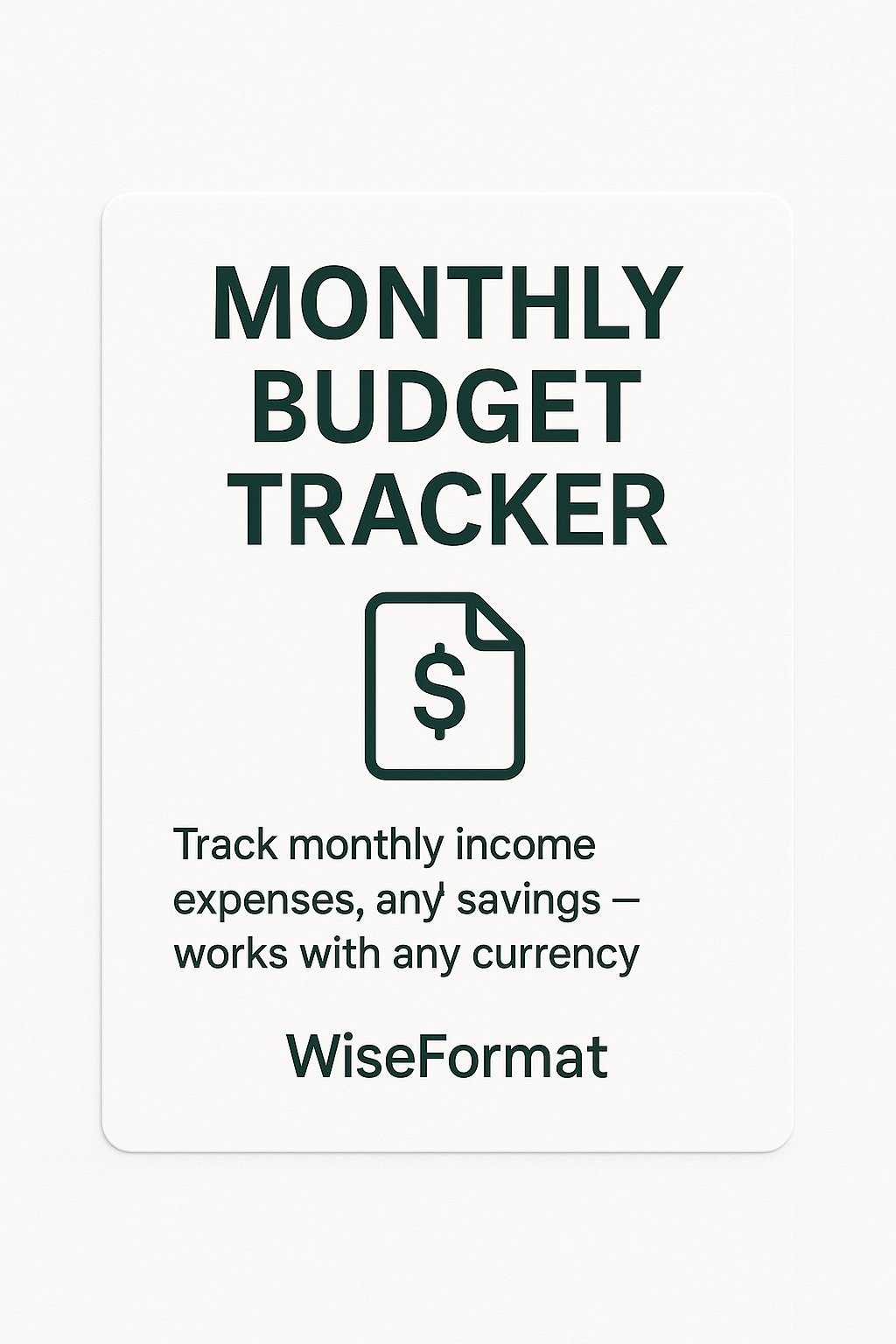 Monthly budget tracker