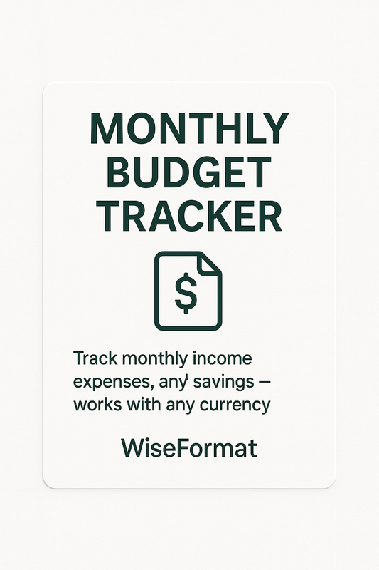 Monthly budget tracker